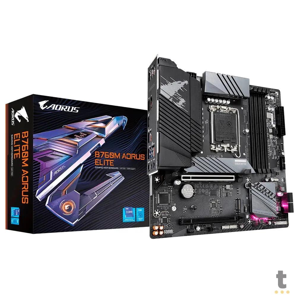 Placa Mae AsRock B760M Aorus Elite Lga 1700 Ddr5 2933mhz Hdmi M.2 DP Usb-C (12a e 13a Geração) Truedata