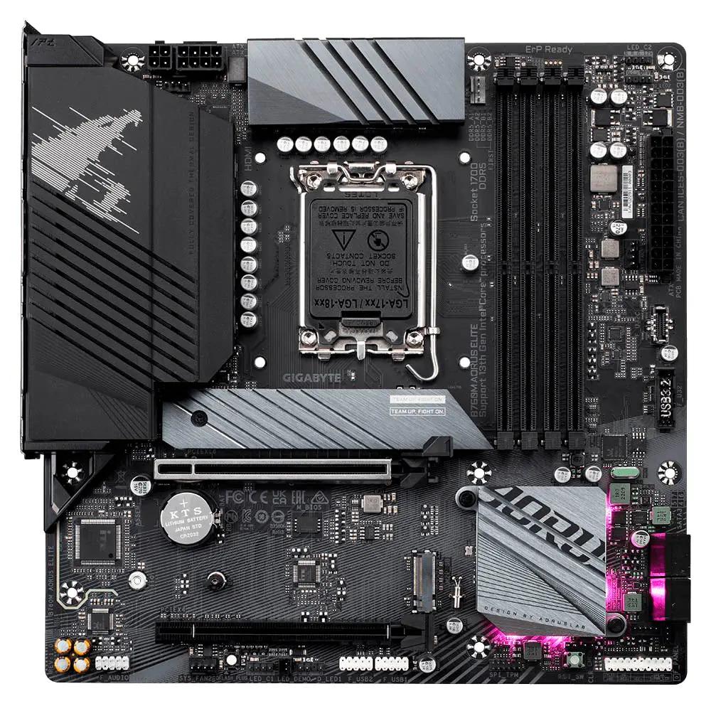 Placa Mae AsRock B760M Aorus Elite Lga 1700 Ddr5 2933mhz Hdmi M.2 DP Usb-C (12a e 13a Geração) Truedata