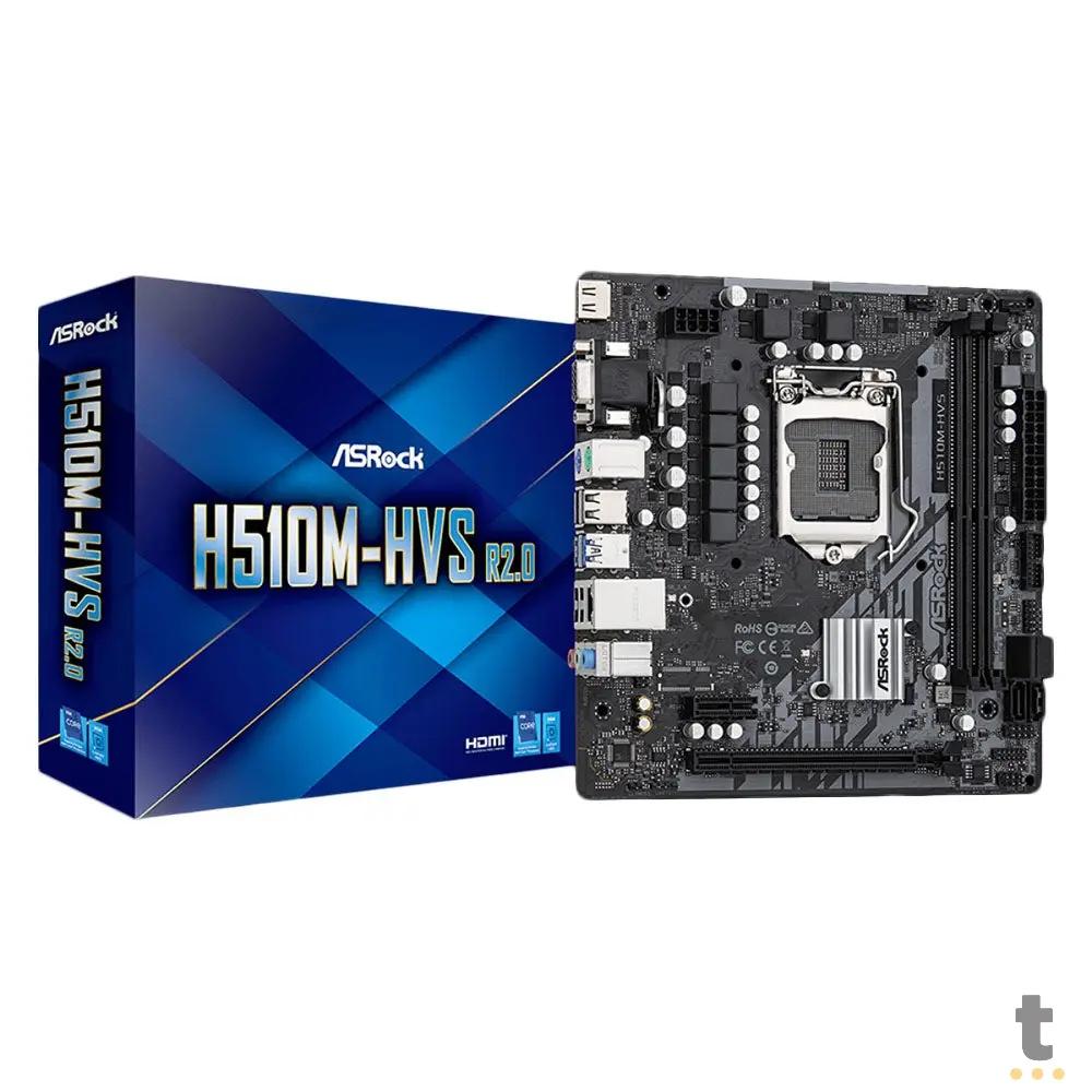 Placa Mae AsRock H510M-HVS V2.0 Atx Lga 1200 Ddr4 3200Mhz Hdmi USB D-Sub (10a e 11a Geração) Truedata