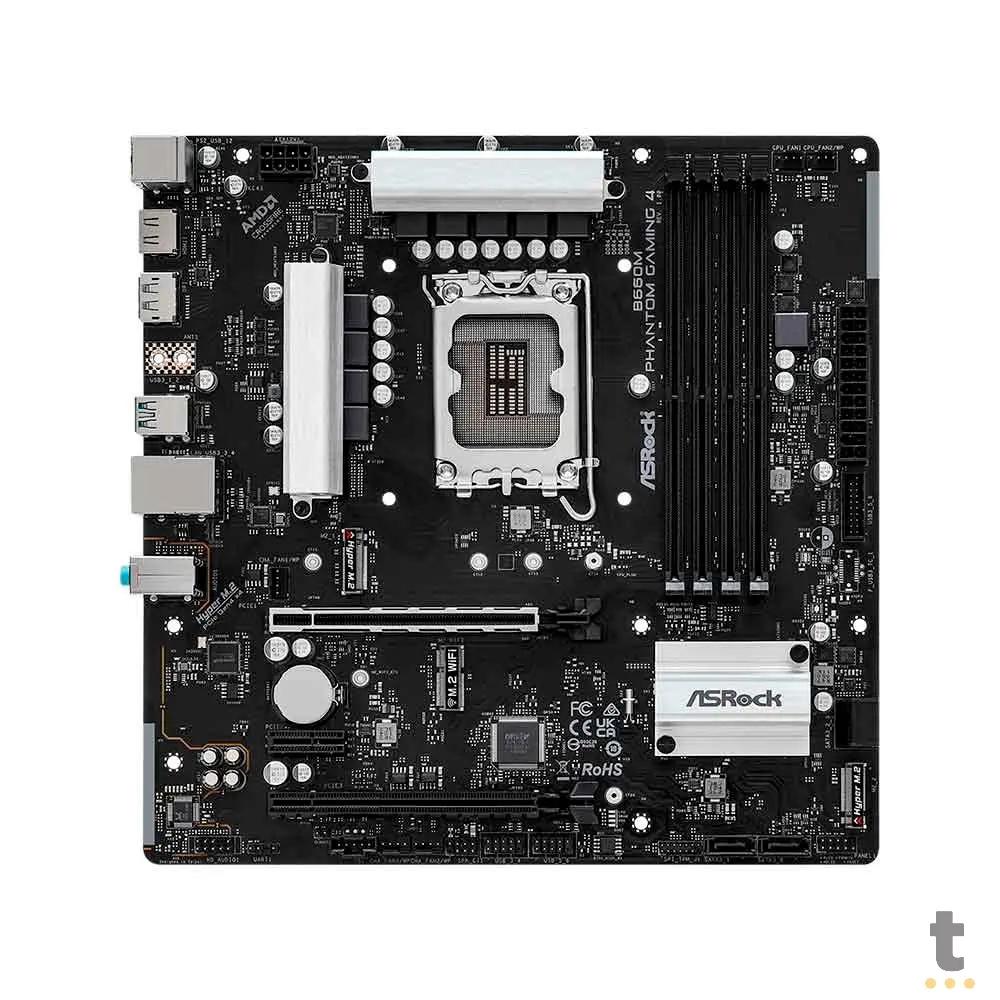 Placa Mae Asrock B660M Phantom Gaming 4 Matx Lga 1700 Ddr4 Hdmi Displayport M.2 NVME (12a e 13a Geração) Truedata