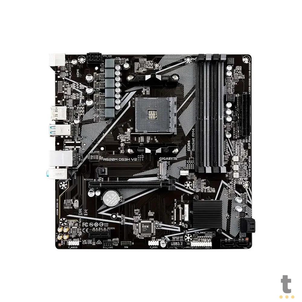 Placa Mae Gigabyte A520M DS3H V2 1.1 DDR4 Socket AM4 AMD Ryzen Displayport Hdmi Usb 3.2 - A520M DS3H V2 1.1 Truedata