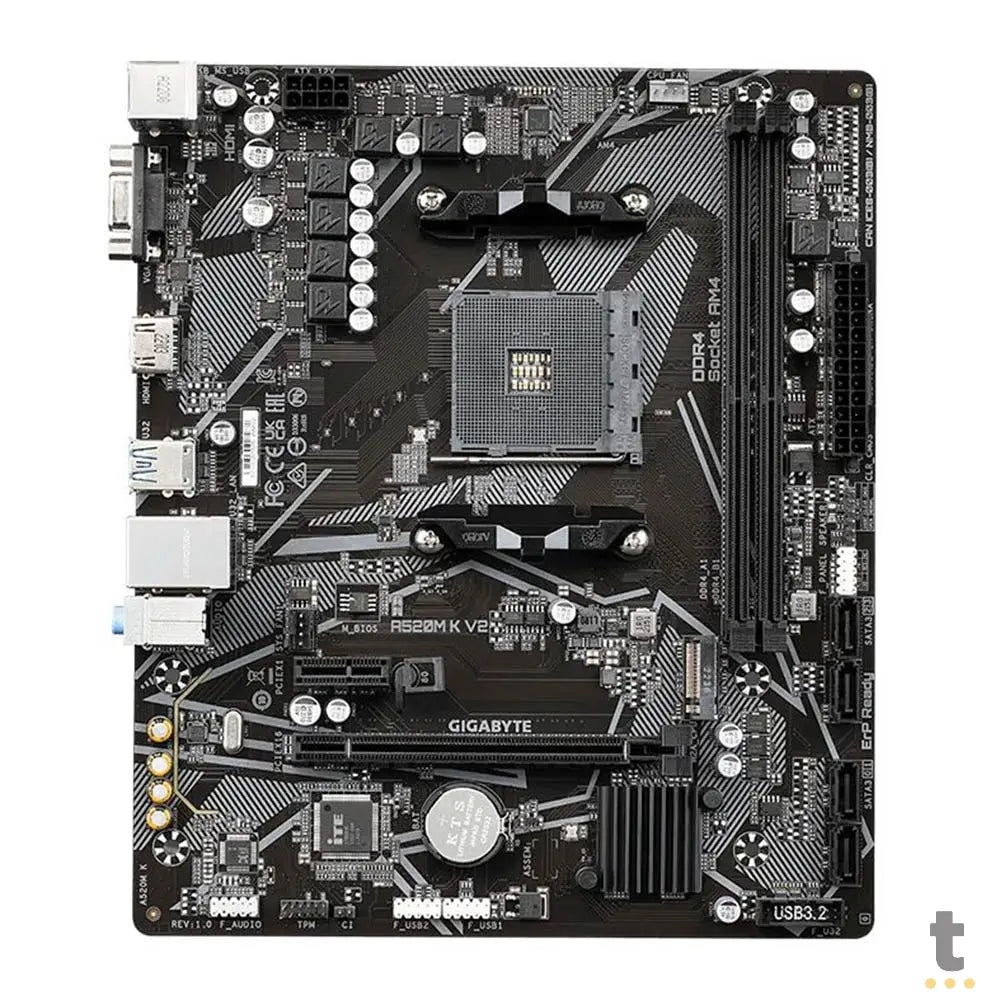 Placa Mae Gigabyte A520M K V2 1.1 DDR4 Socket AM4 AMD Ryzen Vga Hdmi Usb 3.2 M.2 - A520M K V2 Truedata