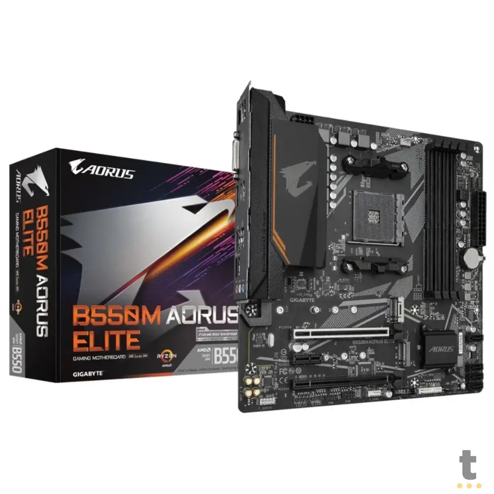 Placa Mae Gigabyte Aorus Elite B550M AMD AM4 Ddr4 Hdmi Dvi M.2 Usb 3.2 Truedata