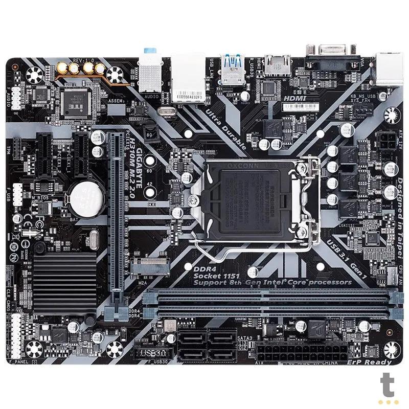Placa Mae Gigabyte H310m M.2 2.0 Intel Ddr4 Hdmi Vga Usb M.2 Socket 1151 (8a E 9a Ger Intel) Truedata