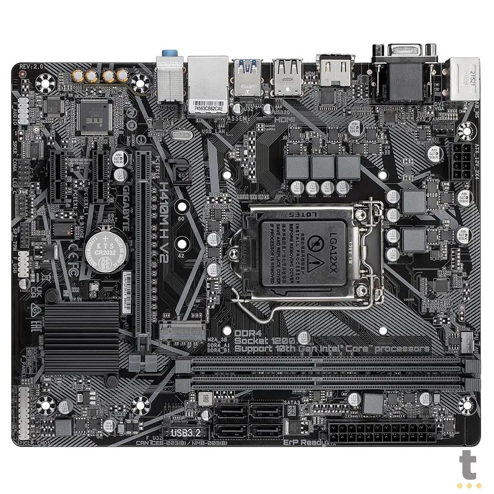 Placa Mae Gigabyte H410M H V2 Ultra Durable Lga 1200 Ddr4 2933mhz Hdmi M.2 Usb 3.2 (9a e 10a Geração) Truedata