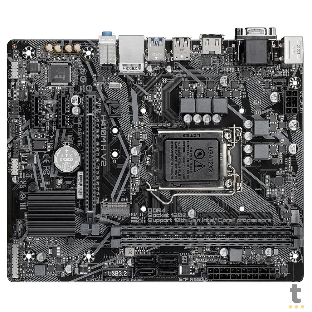 Placa Mae Gigabyte H410M H V2 Ultra Durable Lga 1200 Ddr4 2933mhz Hdmi M.2 Usb 3.2 (9a e 10a Geração) Truedata