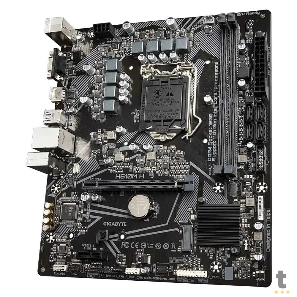 Placa Mae Gigabyte H510M-H Matx Lga 1200 Ddr4 2666Mhz Hdmi M.2 (10a e 11a Geração) Truedata