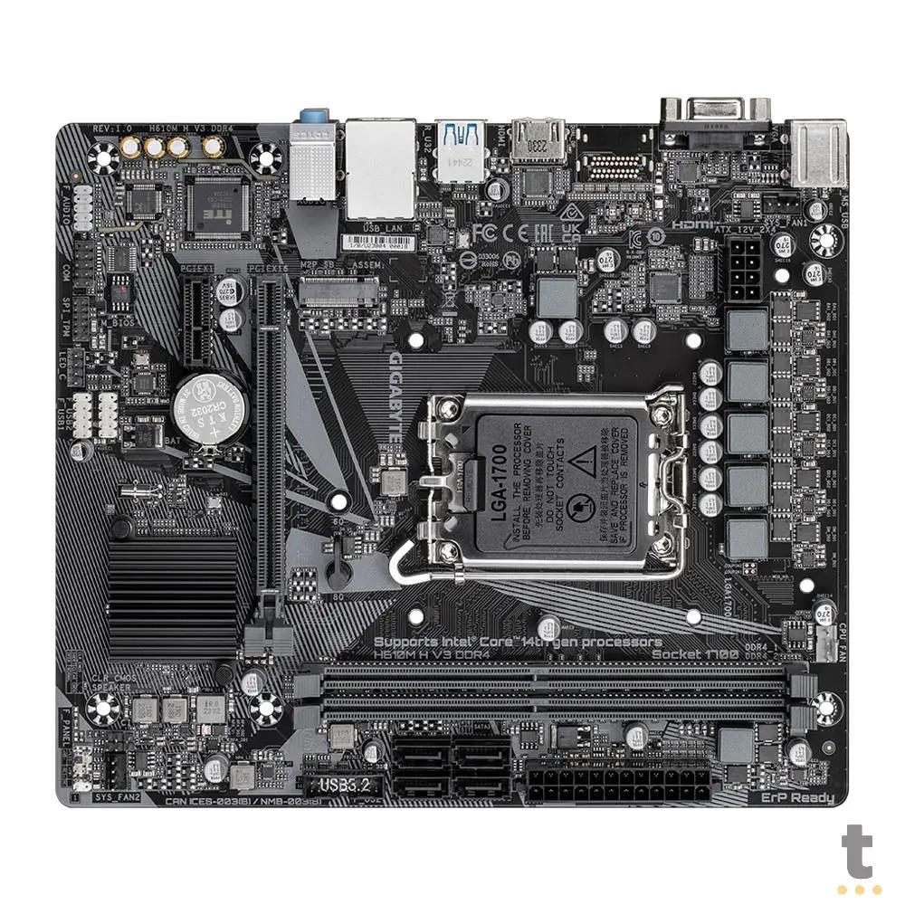 Placa Mae Gigabyte H610M H V3 Matx Intel Lga 1700 Ddr4 Hdmi USB 3.2 D-Sub M.2 (12a até 14a Geração) Truedata