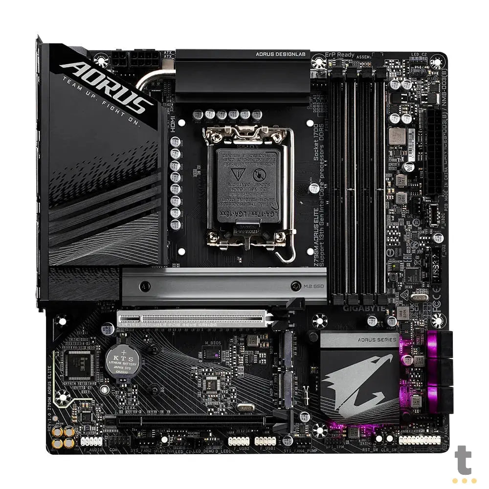 Placa Mae Gigabyte Z790M Aorus Elite 1.1 Atx Lga 1700 Ddr5 Hdmi Displayport M.2 NVME (12a, 13a e 14a Geração) - Z790M Truedata