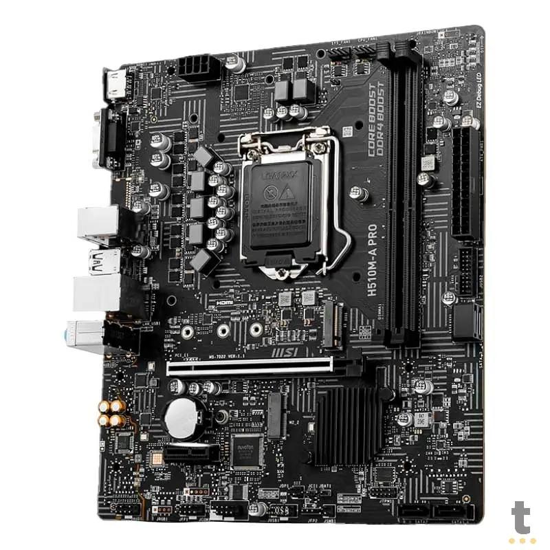 Placa Mae MSI H510M-A PRO Matx Lga 1200 Ddr4 3200Mhz Hdmi VGA M.2 (10a e 11a Geração) - 911-7D22-057 Truedata
