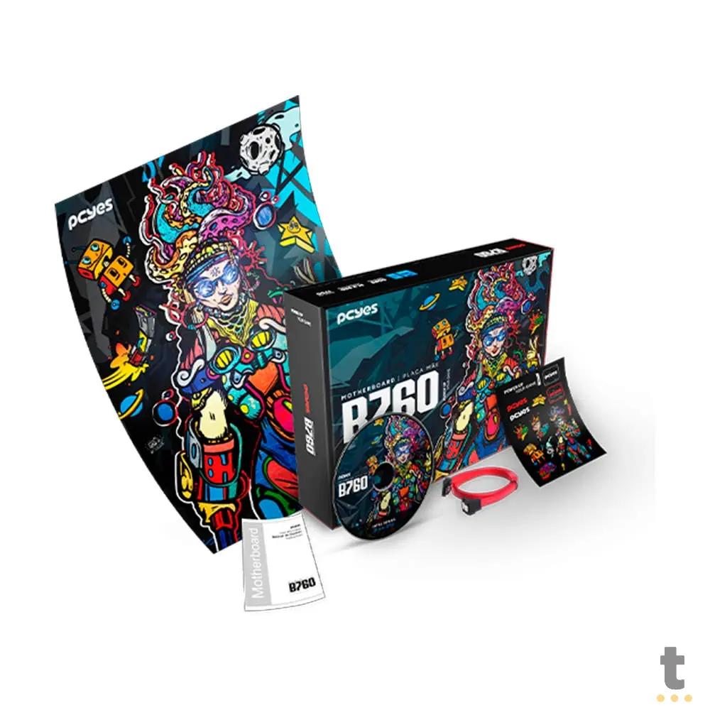 Placa Mae PcYes B760 Intel Lga 1700 Ddr5 Hdmi DP Vga Usb-C (12a, 13a e 14a Geração) - Pcyb760-14G64 Truedata