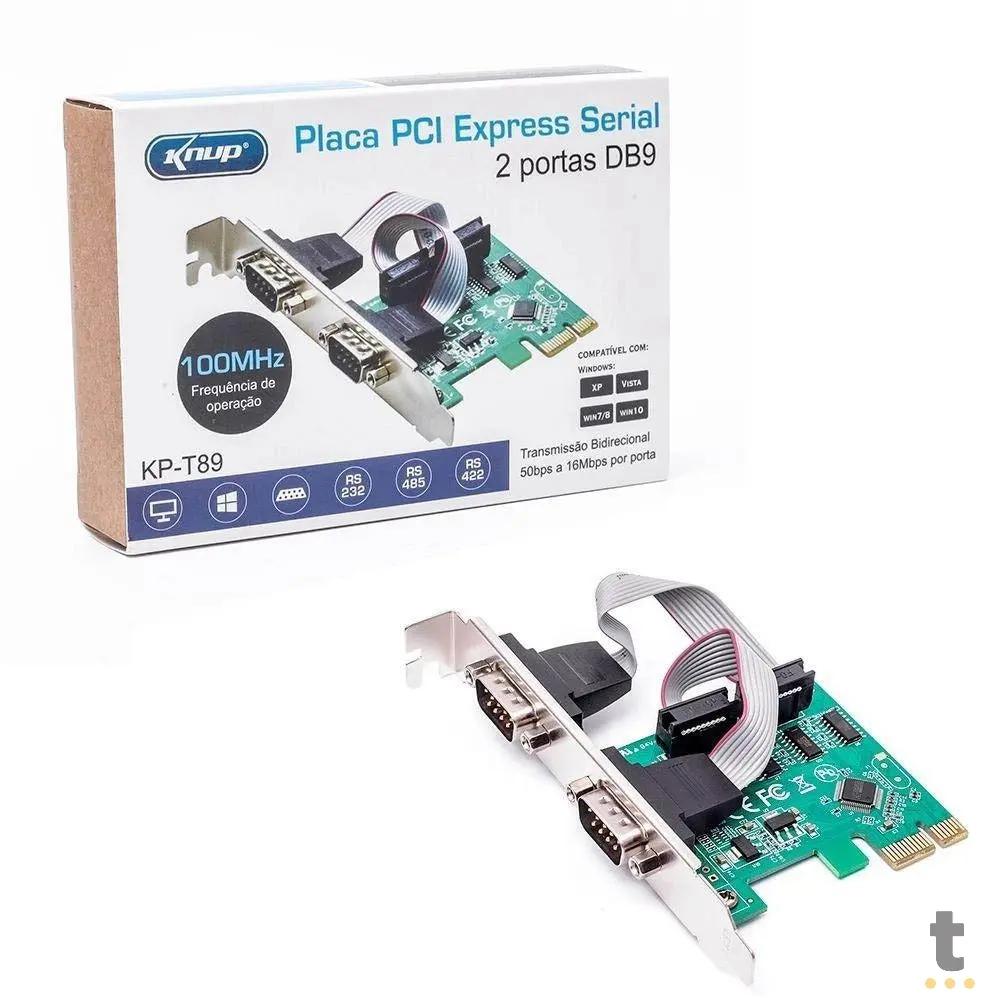 Placa Pci-e 2 Portas Serial DB9 RS-232 Knup - KP-T89 Truedata