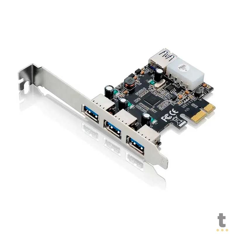 Placa Pci-e Usb 3.0 Multilaser 4 Portas USB 3.0 ( 3 frontais + 1 traseira) - GA130 Truedata