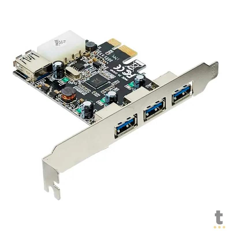 Placa Pci-e Usb 3.0 Multilaser 4 Portas USB 3.0 ( 3 frontais + 1 traseira) - GA130 Truedata
