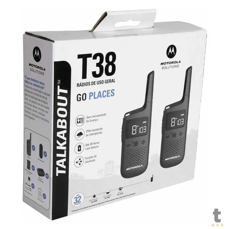 Radio De Comunicacao Walkie Talkie Motorola Talkabout T38br 32 Km Preto Truedata