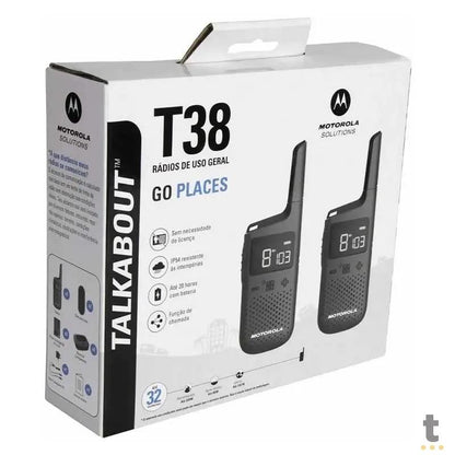 Radio De Comunicacao Walkie Talkie Motorola Talkabout T38br 32 Km Preto Truedata