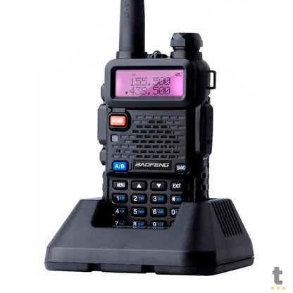 Rádio de Comunicação Dual Band Uhf + Vhf Baofeng Uv-5R Preto (Unidade) 10Km Truedata