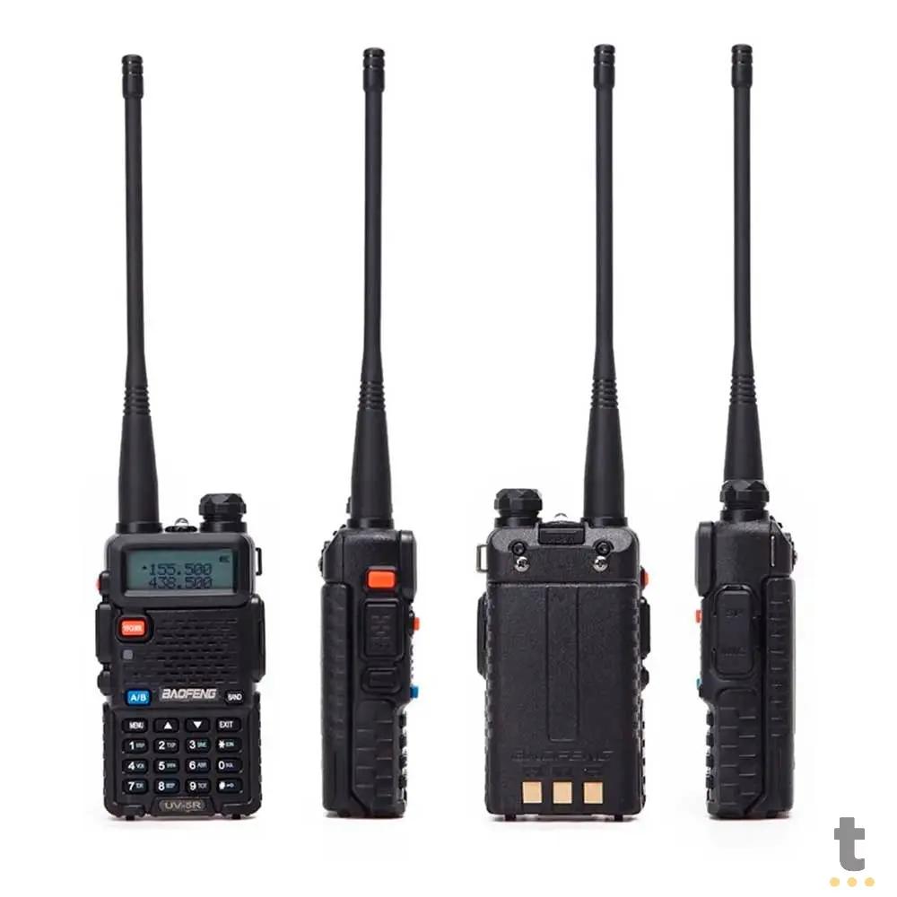Rádio de Comunicação Dual Band Uhf + Vhf Baofeng Uv-5R Preto (Unidade) 10Km Truedata