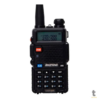 Rádio de Comunicação Dual Band Uhf + Vhf Baofeng Uv-5R Preto (Unidade) 10Km Truedata