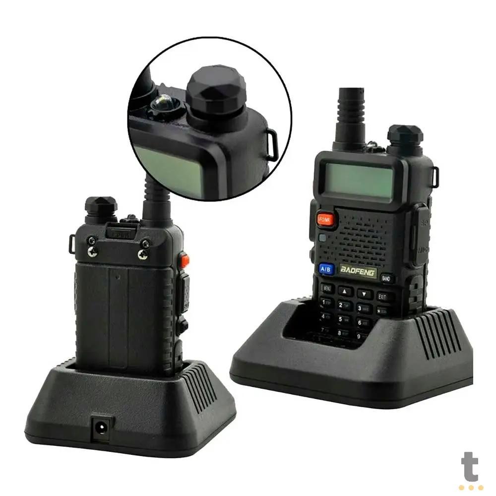 Rádio de Comunicação Dual Band Uhf + Vhf Baofeng Uv-5R Preto (Unidade) 10Km Truedata
