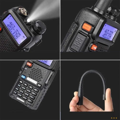 Rádio de Comunicação Dual Band Uhf + Vhf Baofeng Uv-5R Preto (Unidade) 10Km Truedata