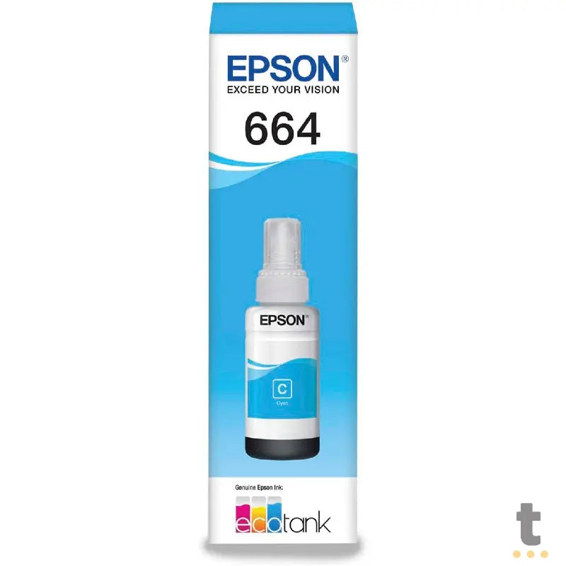 Refil De Tinta Epson T664220 70ml - Ciano - P/ L110 L120 L200 L395 L1300 Truedata