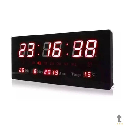 Relogio De Parede Led Digital C/ Data e Temperatura - JH3615 Truedata
