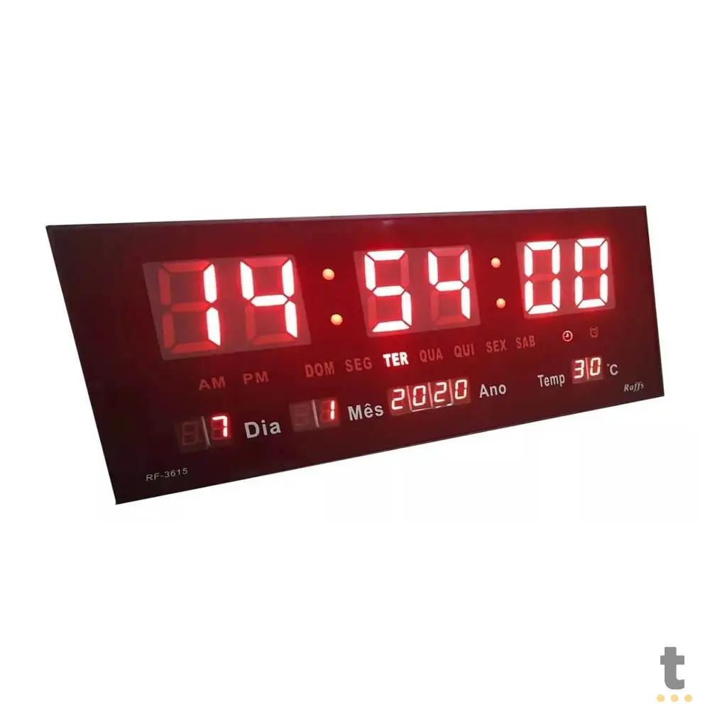 Relogio De Parede Led Digital C/ Data e Temperatura - JH3615 Truedata