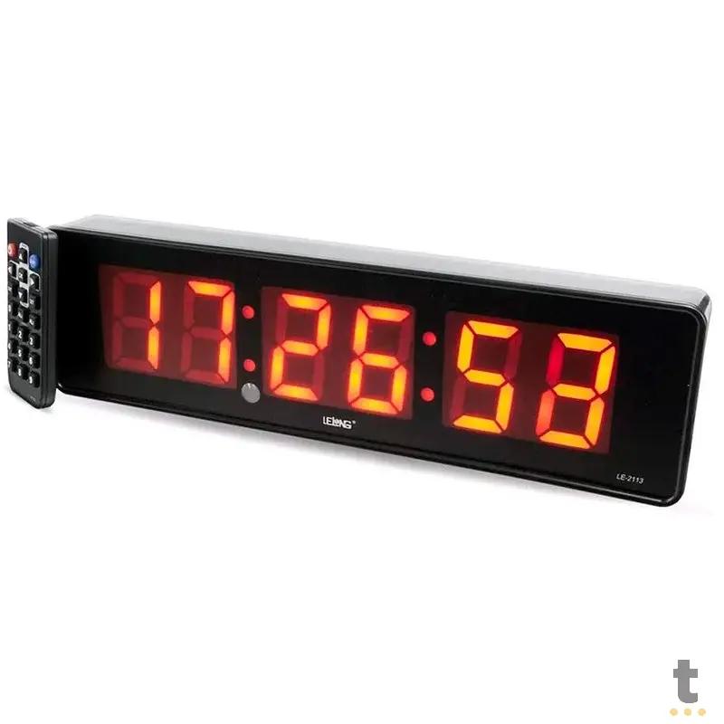 Relogio De Parede Led Digital Lelong C/ Controle Remoto - LE-2113 Truedata