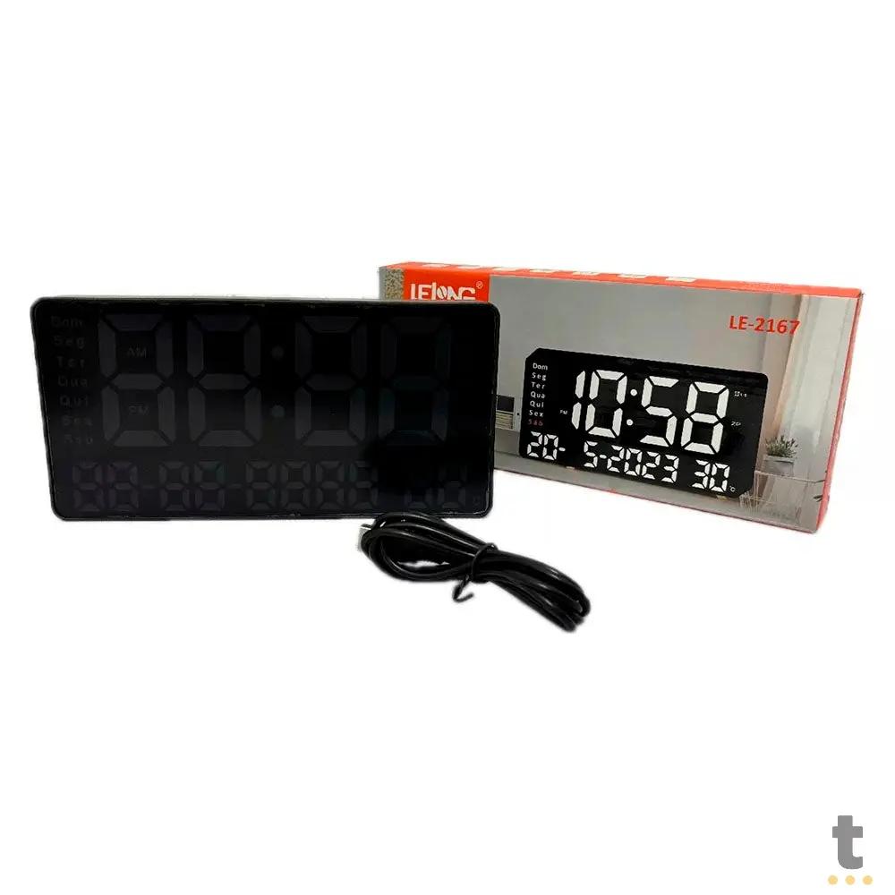 Relogio De Parede Led Digital Lelong - LE-2167 Truedata