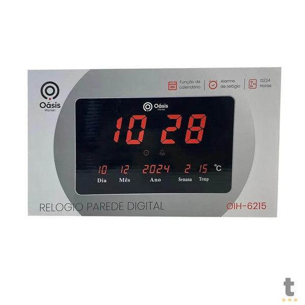 Relogio De Parede Led Digital Oasis - OIH-6215