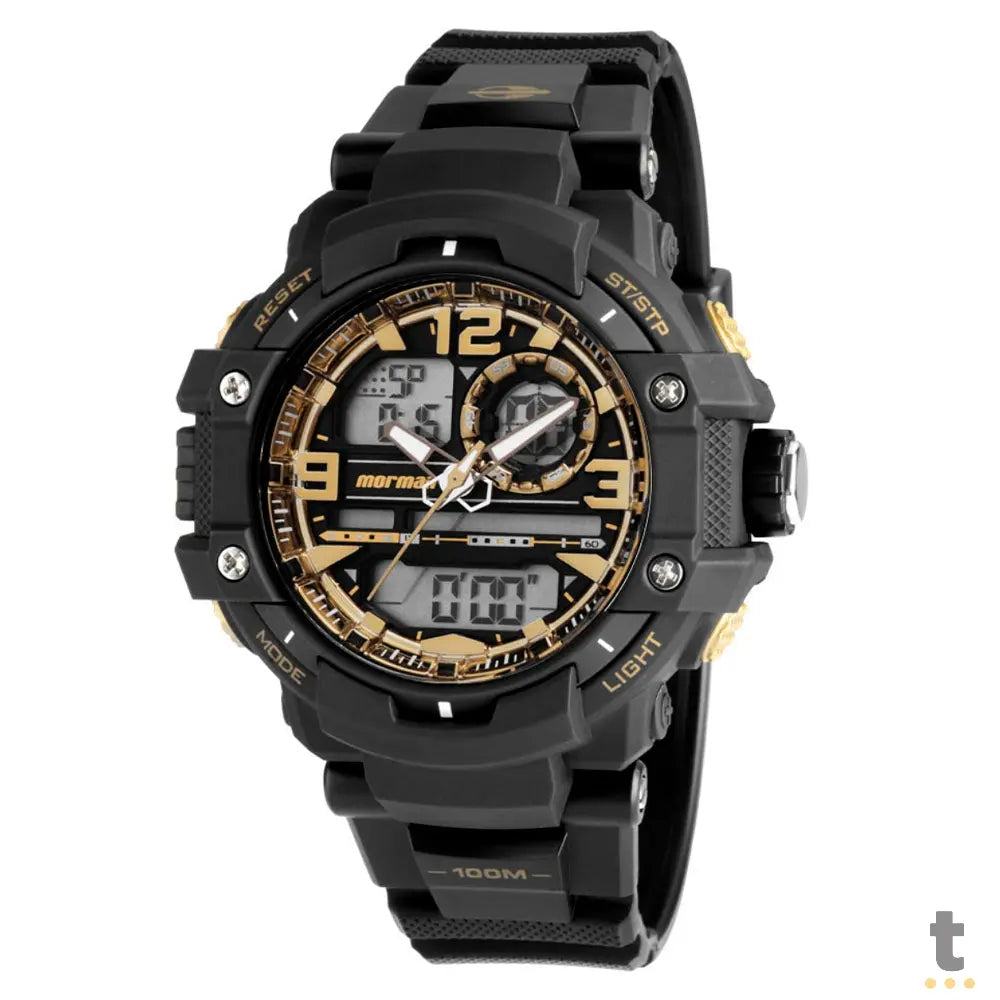 Relógio de Pulso Analogico Digital Mormaii em Polímero Preto/Dourado - MO0949/8U Truedata