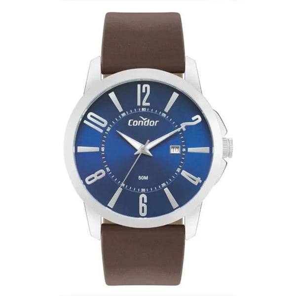 Relógio de Pulso Condor Azul C/ Pulseira Marrom - CO2115MYA/5A
