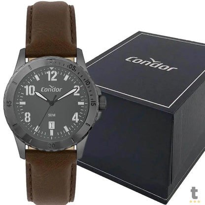 Relógio de Pulso Condor Cinza C/ Pulseira Marrom - CO2115MZA/4F Truedata