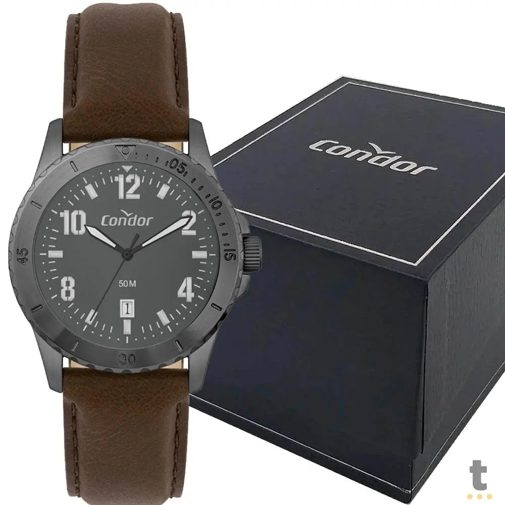 Relógio de Pulso Condor Cinza C/ Pulseira Marrom - CO2115MZA/4F Truedata