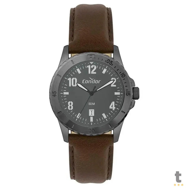 Relógio de Pulso Condor Cinza C/ Pulseira Marrom - CO2115MZA/4F