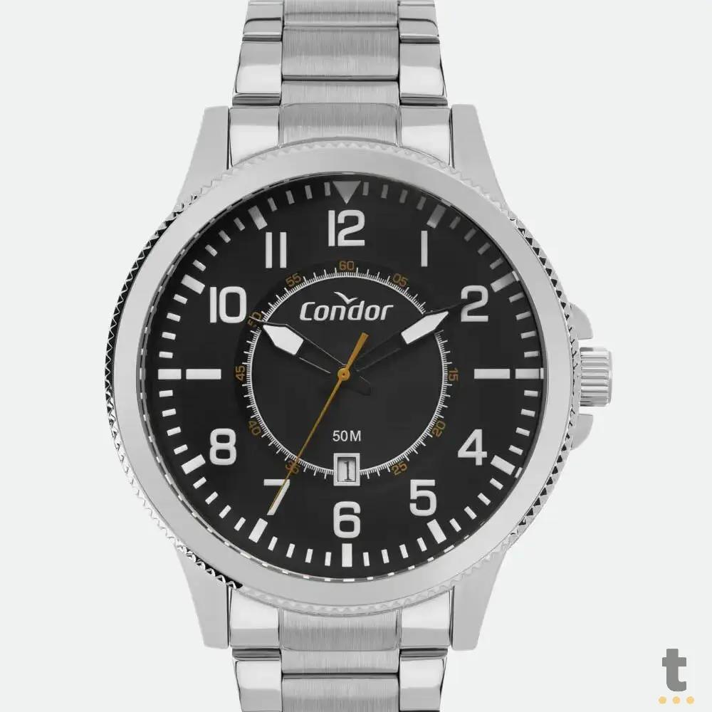 Relógio de Pulso Condor Preto C/ Pulseira em Aço - CO2115MXV/4P Truedata