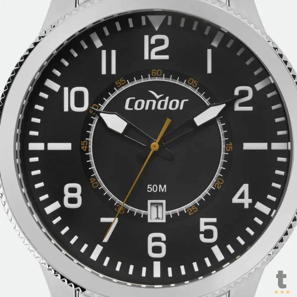 Relógio de Pulso Condor Preto C/ Pulseira em Aço - CO2115MXV/4P Truedata