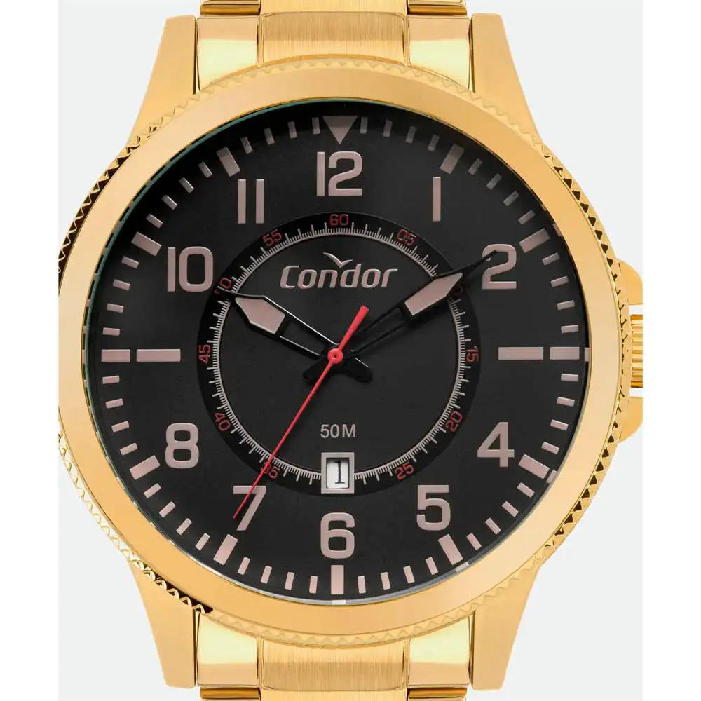 Relógio de Pulso Condor em Aço Preto / Dourado - CO2115MXU/4P Truedata