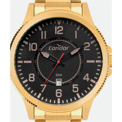 Relógio de Pulso Condor em Aço Preto / Dourado - CO2115MXU/4P Truedata