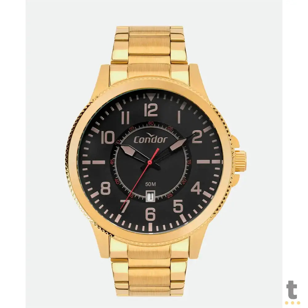 Relógio de Pulso Condor em Aço Preto / Dourado - CO2115MXU/4P Truedata