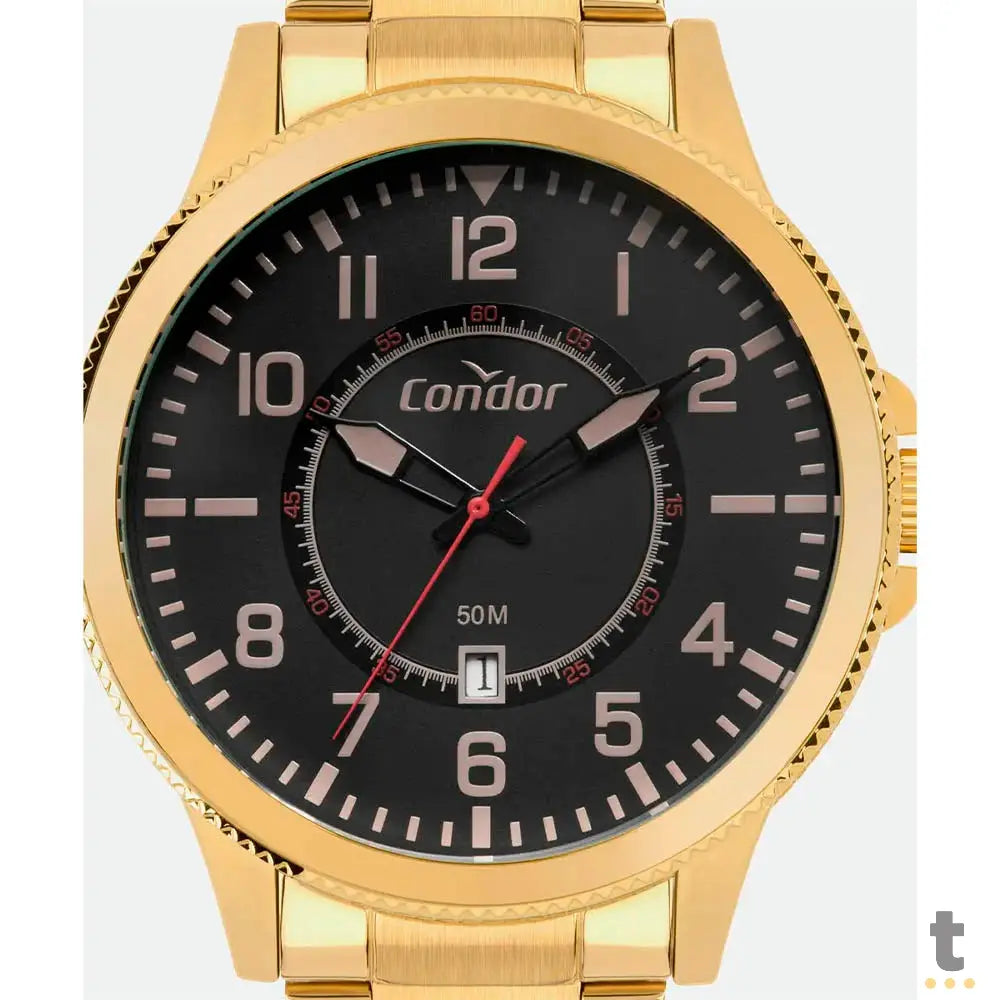 Relógio de Pulso Condor em Aço Preto / Dourado - CO2115MXU/4P Truedata