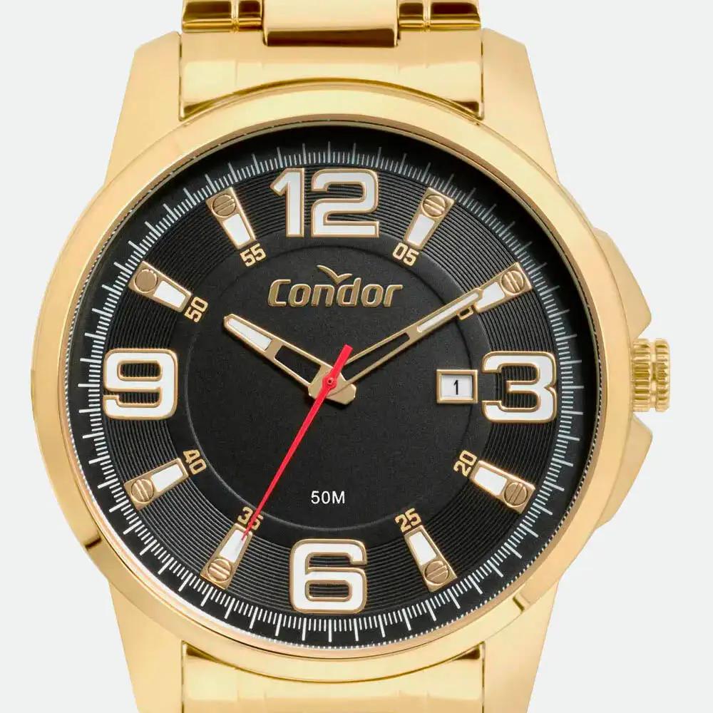 Relógio de Pulso Condor em Preto / Dourado - CO2115MWY/4P Truedata