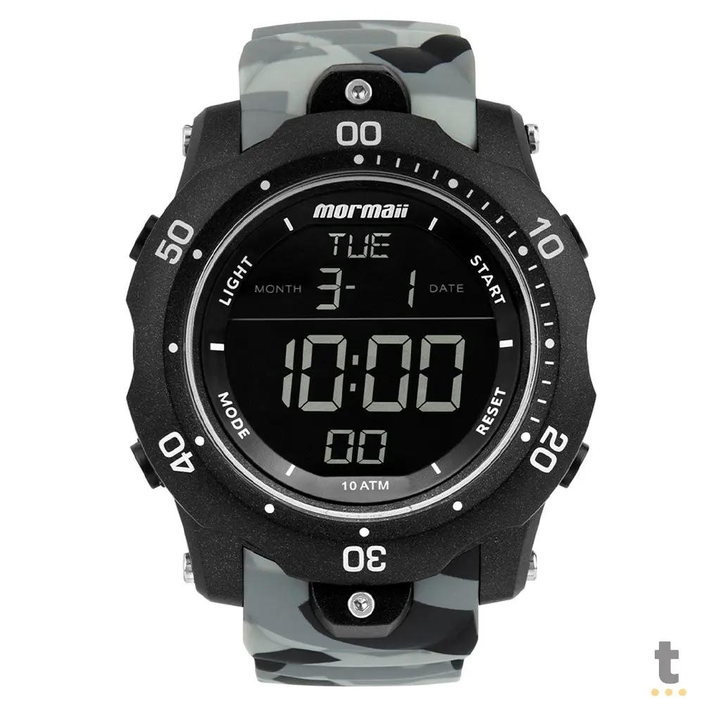 Relógio de Pulso Digital Mormaii Urban Militar em Silicone Preto/Cinza - MO10900B/8F Truedata