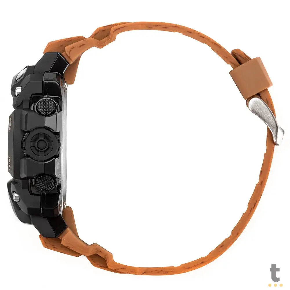 Relógio de Pulso Digital Mormaii Wood em Silicone Marrom/Cinza - MO1132AH/8M Truedata