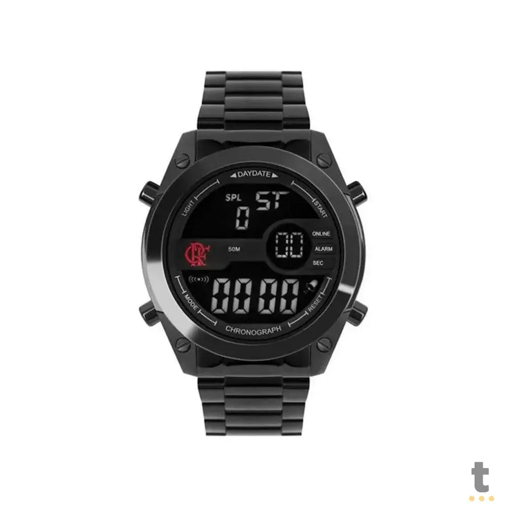 Relógio de Pulso Digital Technos Flamengo em Silicone Preto - FLA902AB/7P Truedata