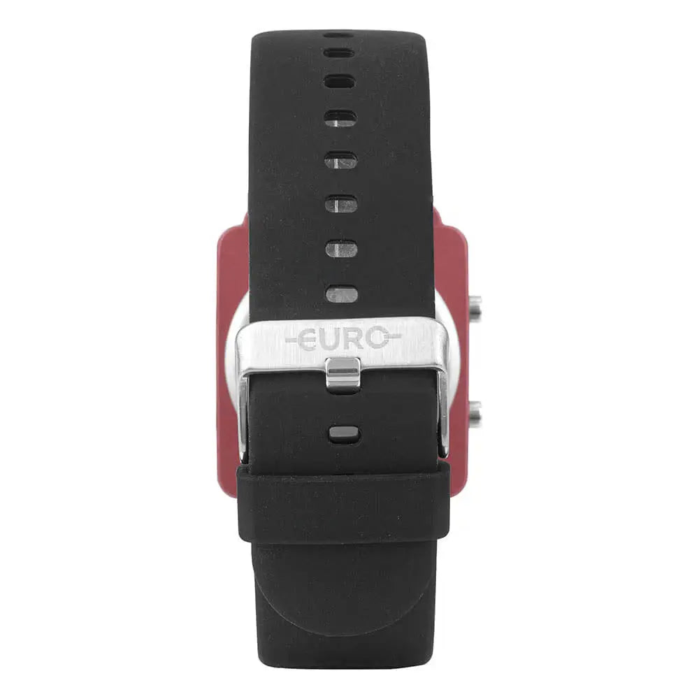 Relógio de Pulso Euro Digital Fashion Fit Reflexos Preto / Vermelho - EUJHS31BAQU/5P Truedata