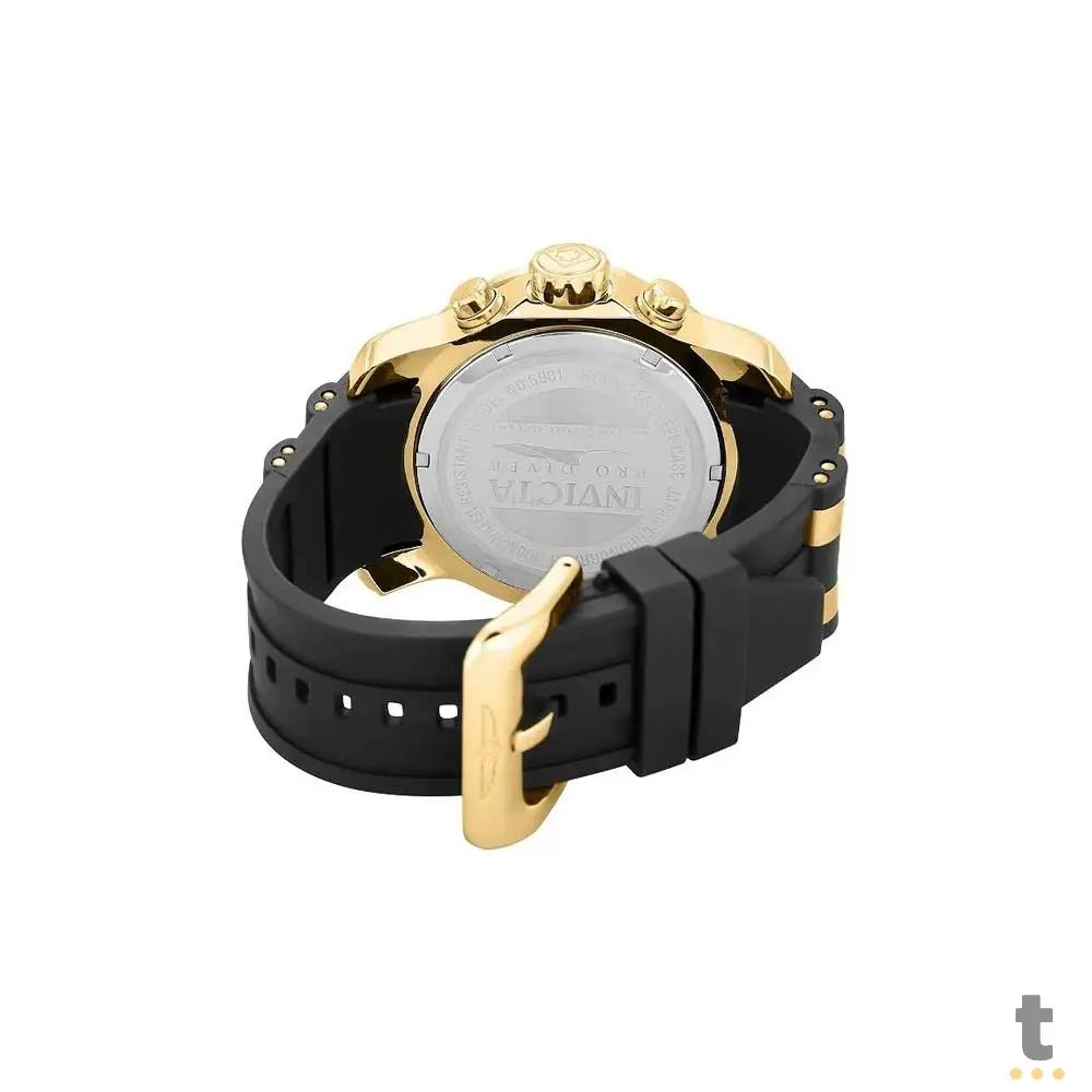 Relógio de Pulso Invicta Pro Diver Preto / Dourado Truedata