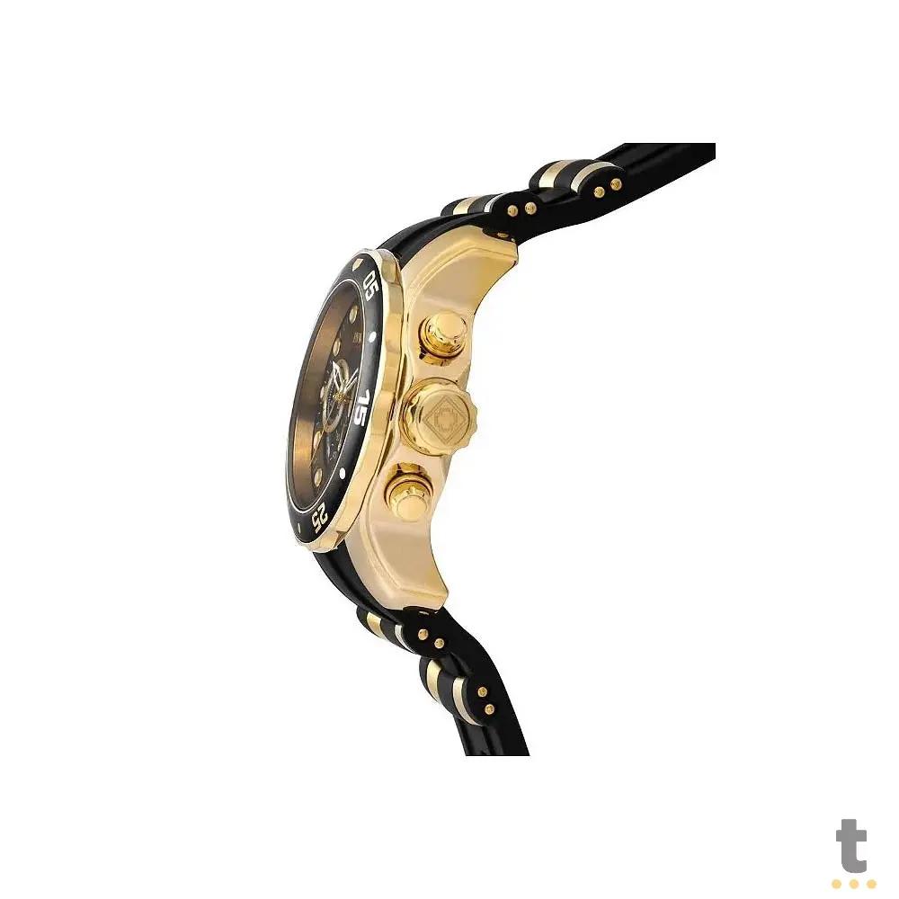 Relógio de Pulso Invicta Pro Diver Preto / Dourado Truedata