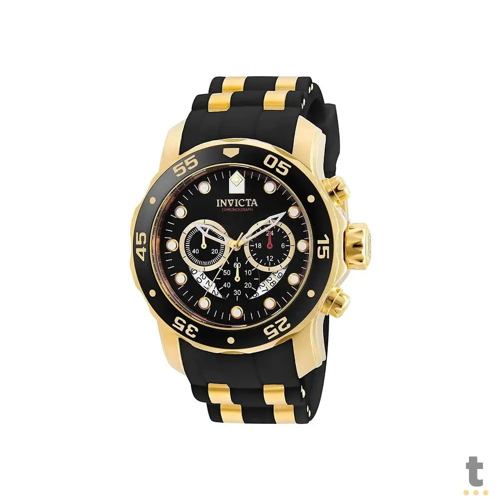 Relógio de Pulso Invicta Pro Diver Preto / Dourado Truedata